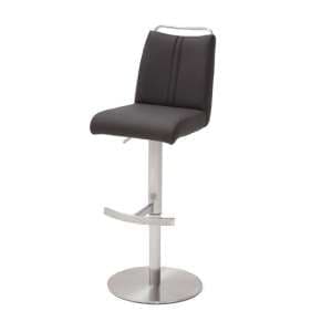 Giulia Bar Stool In Anthracite With Stainless Steel Base