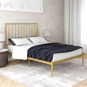 Giulio Metal King Size Bed In Gold - UK