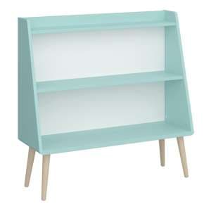Giza Wooden Bookcase With 1 Shelf In Cool Mint - UK