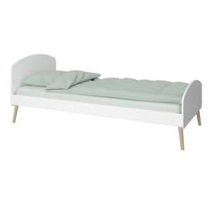 Giza Wooden Single Bed In Pure White