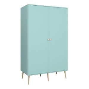 Giza Wooden Wardrobe With 2 Doors In Cool Mint - UK