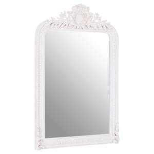 Glaria Rectangular Wall Bedroom Mirror In Weathered White Frame