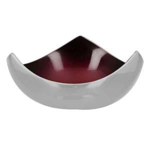 Glaze Aluminium Decorative Bowl In Burgundy And Silver