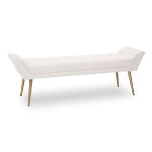 Glidden Fabric Hallway Bench With Angular Legs In Natural