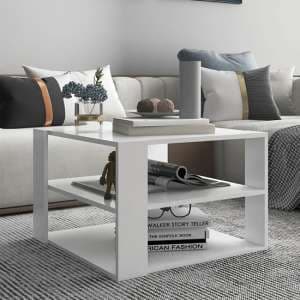 Glinda Wooden Coffee Table With Undershelf In White