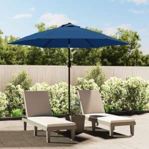 Gloria Parasol With LED Lights And Steel Pole In Azure - UK