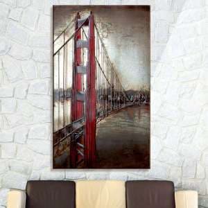 Golden Gate Picture Metal Wall Art In Brown - UK