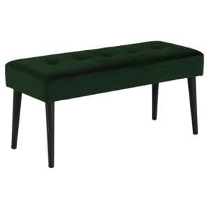 Goleta Fabric Hallway Seating Bench In Forest Green - UK