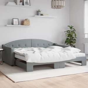 Gorizia Fabric Daybed With Guest Bed In Light Grey - UK