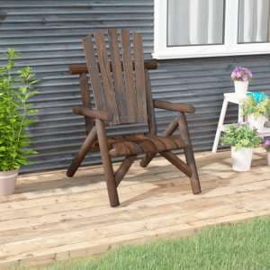 Grace Solid Wood Spruce Garden Armchair In Dark Brown - UK
