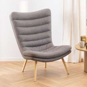 Grafton Fabric Lounge Chair In Light Grey Brown - UK