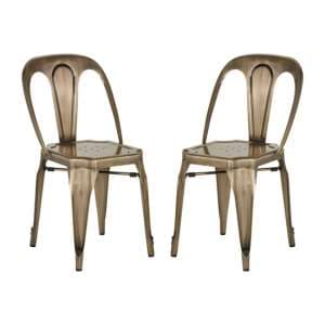 Dschubba Brass Metal Dining Chairs In A Pair