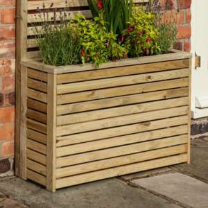 Grato Wooden Planter In Natural Timber - UK
