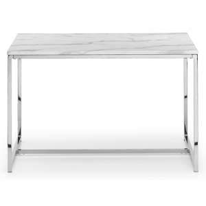 Sable High Gloss Dining Table In White Marble Effect