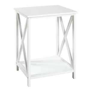 Greenbay Large Wooden Side Table With Undershelf In White - UK