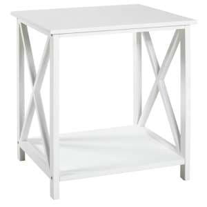 Greenbay Small Wooden Side Table With Undershelf In White - UK