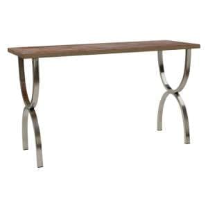 Greytok Wooden Console Table With Steel Legs In Natural - UK