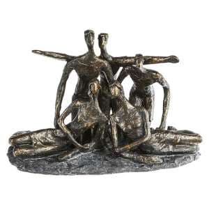 Group Poly Design Sculpture In Antique Bronze And Grey
