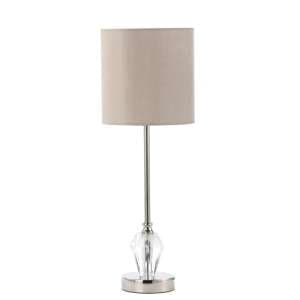 Guelph Light Taupe Faux Silk Shade Table Lamp With Crystal Base - UK