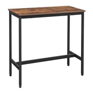 Gulf Narrow Wooden Bar Table In Rustic Brown - UK