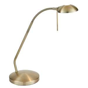 Hackney Touch Task Table Lamp In Antique Brass - UK