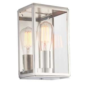 Hadden Clear Glass Panels Wall Light In Bright Nickel - UK