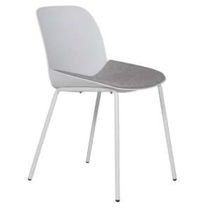 Haile Metal Dining Chair In Ecru With Woven Fabric Seat - UK
