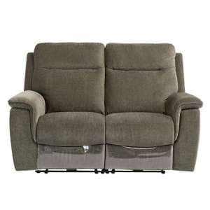 Hailey Fabric Electric Recliner 2 Seater Sofa In Moss Green - UK