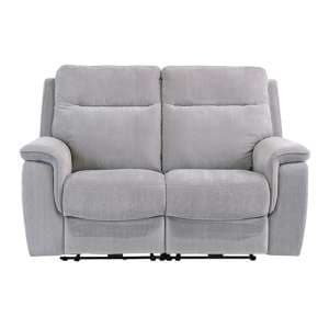 Hailey Fabric Electric Recliner 2 Seater Sofa In Silver Grey - UK