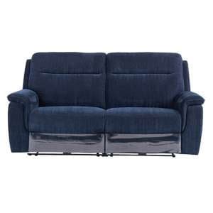 Hailey Fabric Electric Recliner 3 Seater Sofa In Blue - UK