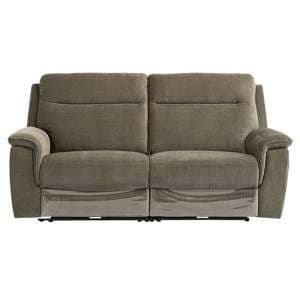 Hailey Fabric Electric Recliner 3 Seater Sofa In Moss Green - UK