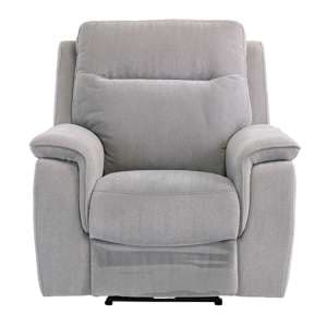 Hailey Fabric Electric Recliner Armchair In Silver Grey - UK