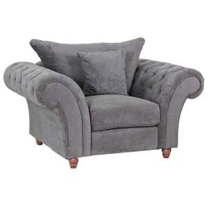 Haimi Fabric Sofa 1 Seater Sofa With Wooden Legs In Grey - UK