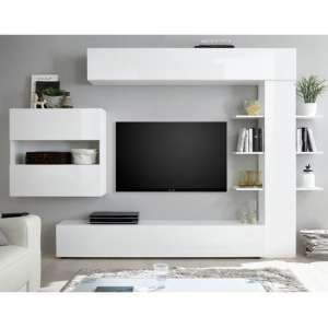 Halcyon Wall Entertainment Unit In White High Gloss