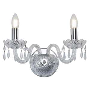 Hale 2 Lights Clear Crystal Wall Light In Chrome - UK