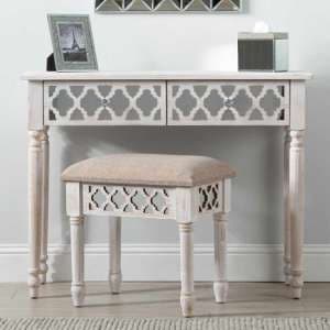 Halifax Mirrored Console Table With 2 Drawers In Natural - UK