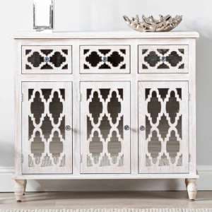 Halifax Mirrored Sideboard With 3 Doors 3 Drawers In Natural - UK