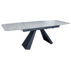Haloke Extending Ceramic Dining Table With Black Legs