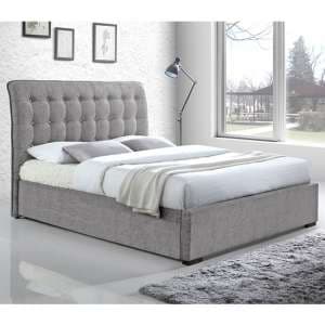 Hamilton Fabric Upholstered King Size Bed In Light Grey - UK