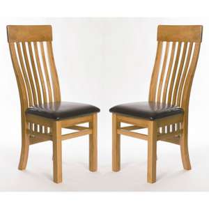 Hampshire Oak Slat Back Dining Chairs In A Pair