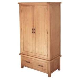 Hampshire Wooden Double Door Wardrobe In Oak With 1 Drawer - UK