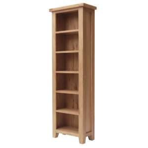 Hampshire Wooden Slim Bookcase In Oak - UK
