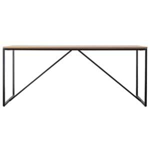 Hanley Wooden Dining Table With Black Metal Frame In Natural