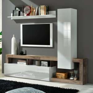 Hanmer High Gloss Entertainment Unit In White And Pero - UK