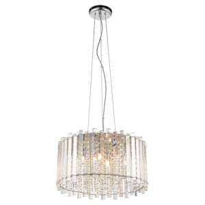 Hanna 5 Lights Clear Crystals Pendant Light In Polished Chrome - UK