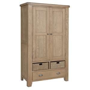 Hants Wooden 2 Doors And 1 Drawer Storage Cabinet In Smoked Oak - UK