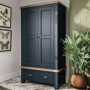 Hants Wooden 2 Doors Wardrobe In Blue - UK