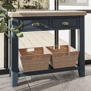 Hants Wooden 2 Drawers Console Table In Blue - UK