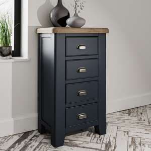 Hants Wooden Chest Of 4 Drawers In Blue - UK