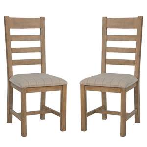 Hants Smoked Oak Dining Chair With Natural Seat In Pair